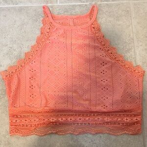 SHEIN Coral Lace Crop Top